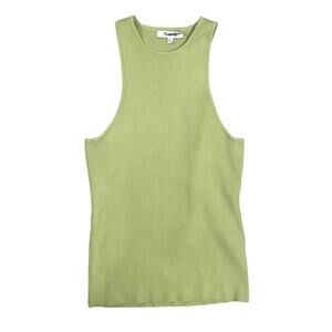 Madewell Snowy Phoebe Cutaway Ribbed Summer Casual Tank Top US Women's M New